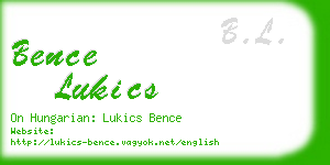 bence lukics business card